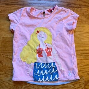 Joules pink mermaid top size 5